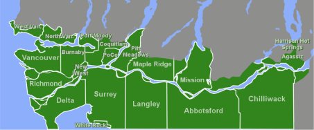 Lower-Mainland-Map - Forever Captured Photo Booth Rentals