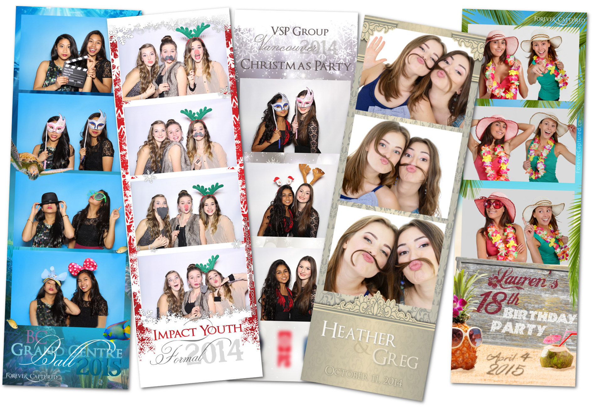 Sample photo layout prints from events in Greater Vancouver.