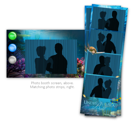 Under the sea event photo booth strips & screen theme package.