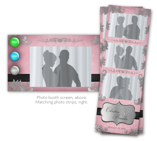 Elegant French silver leaf style photo booth rental.